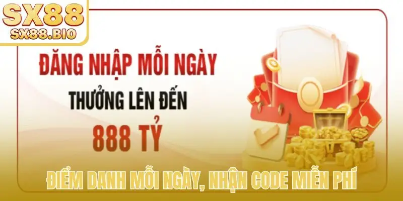 Điểm danh mỗi ngày, nhận code miễn phí